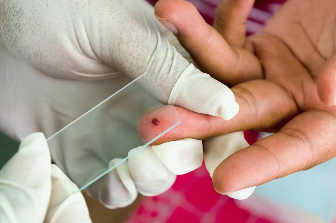 Proba de sangue desde o dedo